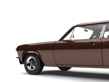 Chocolate brown old vintage muscle car - cut shotの写真素材