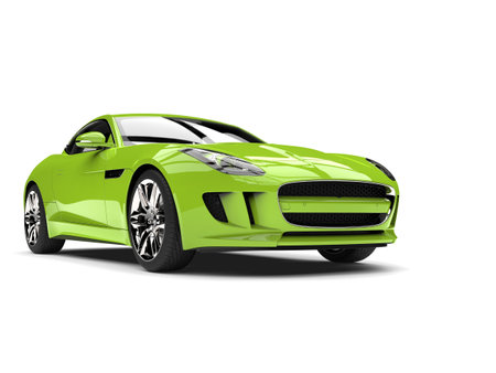 Cool green elegant modern luxury sports car - 3D Illustrationの写真素材