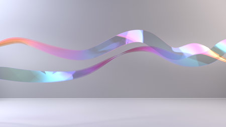 Beautiful and graceful shiny colorful abstract curve shapes - abstract backgroundの写真素材