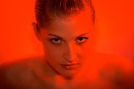 Young sexy woman portrait, isolatedの写真素材