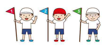 Children line up in rank orderのイラスト素材