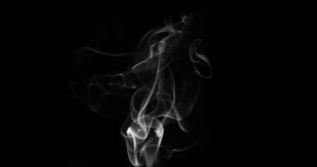 Cigarette Smoke Stock Image In Black Backgroundの写真素材