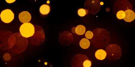 Glowing Golden Particles Stock Image In Black Background