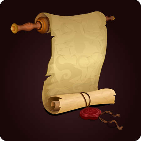 scroll  icon game element vectorのイラスト素材