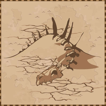 skeleton map vintageのイラスト素材