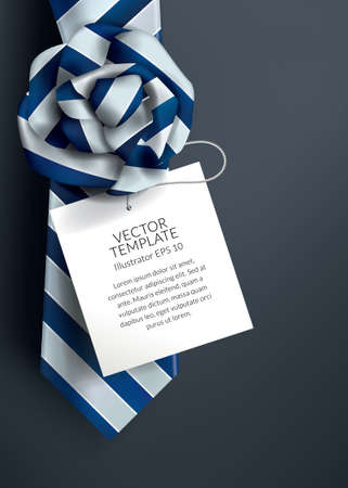 Card with flower folded neck tie.のイラスト素材