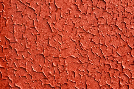 Painted old on metal color red backgroundの写真素材