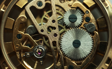 Technology background with metal gears and cogwheels.の写真素材