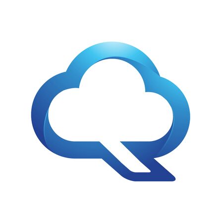 Abstract blue cloud logo design templateのイラスト素材