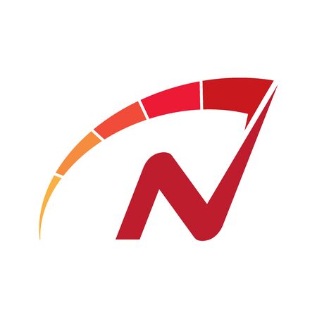 Letter N speedometer logo designのイラスト素材