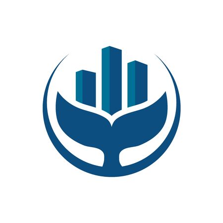 Whale estate logo design templateのイラスト素材