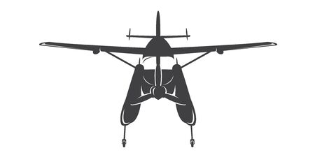Helicopter silhouette logo design vector