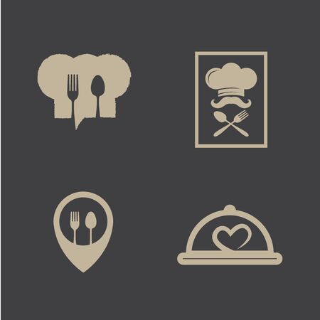 Restaurant icon logo design template packagesのイラスト素材