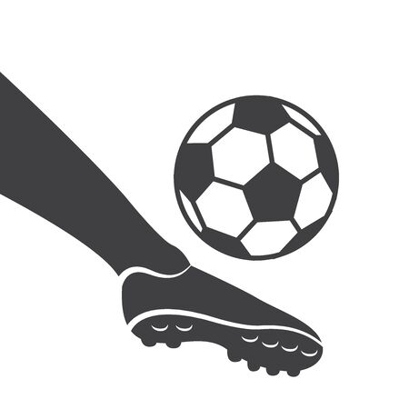 Silhouette football kick shoot designのイラスト素材