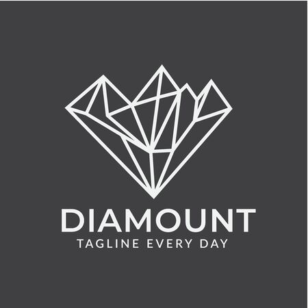 Mountain diamond logo design templateのイラスト素材