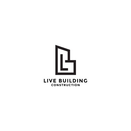 letter lb for building construction  design templateのイラスト素材