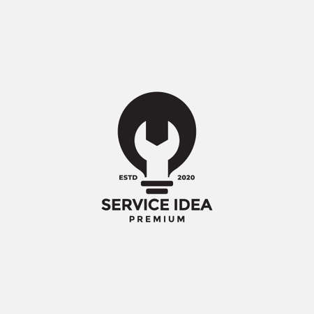 MECHANIC AND LAMP FOR IDEA MODERN SILHOUETTE LOGO DESIGNのイラスト素材