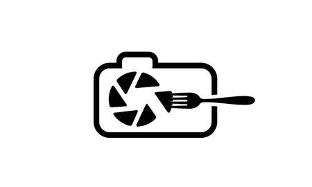 food or drink or restaurant  shutter lens camera photography logo designのイラスト素材
