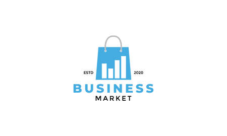 shop bag market analytics graph   logo design businessのイラスト素材