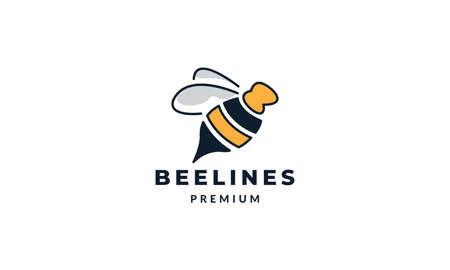 bee honey line colorful modern logo vector illustration designのイラスト素材