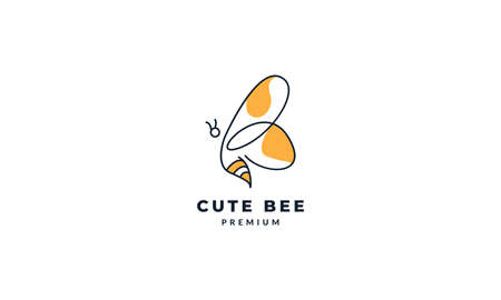 animal insect bee modern lines abstract logo vector icon illustration designのイラスト素材