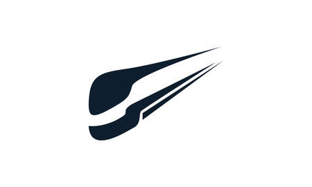 electric trains silhouette fast logo vector icon designのイラスト素材