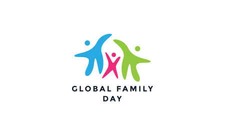 abstract colorful people global family day logo icon vector designのイラスト素材