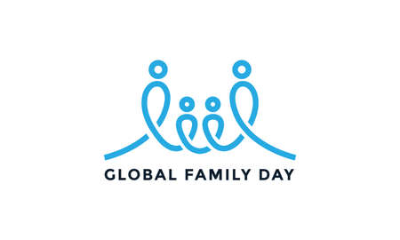 Line simple  global family day logo icon vector modern designのイラスト素材