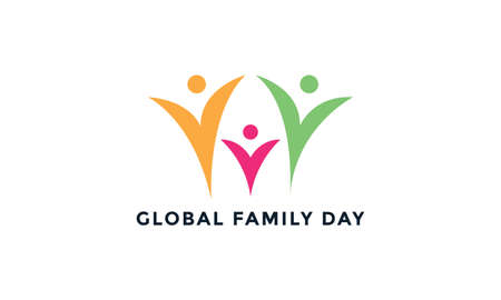 abstract people global family day logo vector icon illustration designのイラスト素材