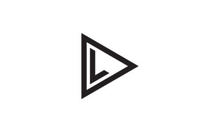 triangle DL or LD logo symbol icon vector graphic designのイラスト素材