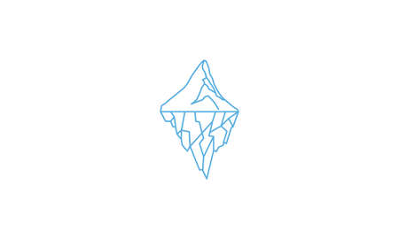 iceberg mountain line sky logo vector icon symbol design graphic illustrationのイラスト素材
