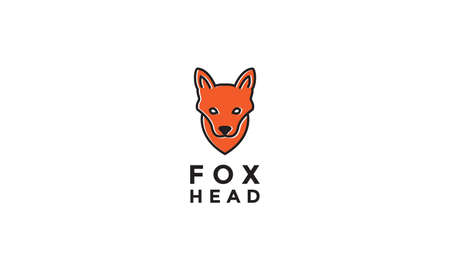 animal fox head strong logo symbol vector icon graphic design illustrationのイラスト素材