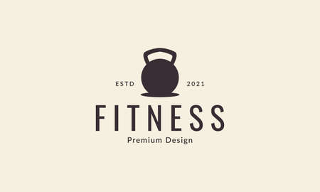 kettlebell silhouette black simple gym fitness logo design vector icon symbol illustrationのイラスト素材