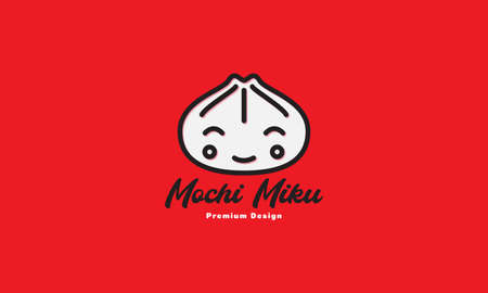 dumplings food cartoon happy logo design vector icon symbol illustrationのイラスト素材