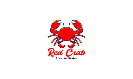 red seafood crab  simple logo design vector icon symbol illustrationのイラスト素材