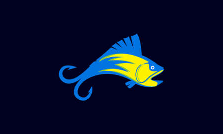 predator fishing bait abstract logo design vector icon symbol graphic illustration