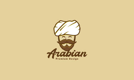 vintage old man with turban symbol vector icon illustration designのイラスト素材
