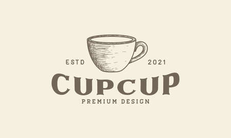engrave cup coffee or tea symbol vector icon illustration designのイラスト素材