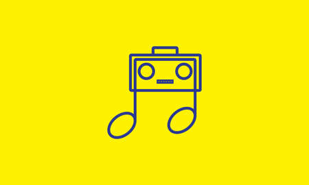 lines radio with musical note logo vector symbol icon design illustrationのイラスト素材