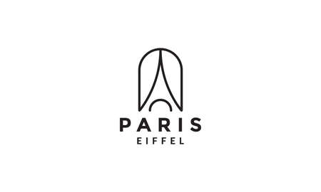 monolines eiffel paris tower logo vector symbol icon design illustrationのイラスト素材