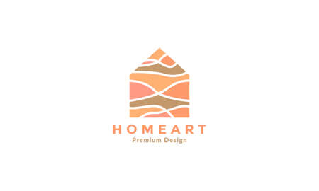 simple abstract home art colorful wave logo vector symbol icon design illustrationのイラスト素材