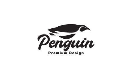 silhouette modern bird penguin swim logo symbol icon vector graphic design illustrationのイラスト素材
