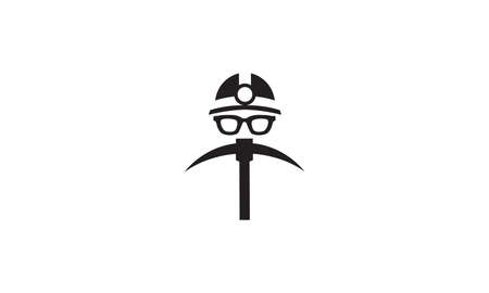 miner head worker logo vector symbol icon design graphic illustrationのイラスト素材