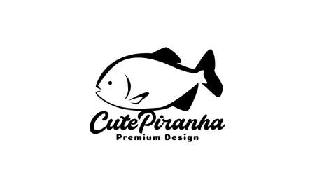 modern shape fish piranha logo symbol icon vector graphic design illustrationのイラスト素材