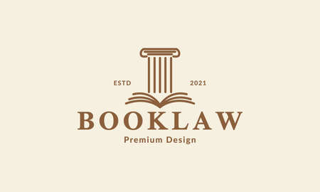 law pillar with books logo vector symbol icon design graphic illustrationのイラスト素材