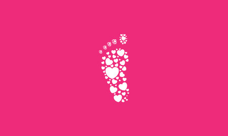 soles of the feet with love shape symbol vector icon illustration graphic designのイラスト素材