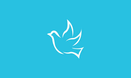 black modern shape dove bird fly  logo symbol vector icon illustration graphic designのイラスト素材