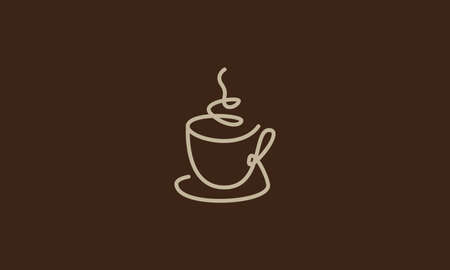 lines art or single lines coffee cup logo symbol vector icon illustration graphic designのイラスト素材