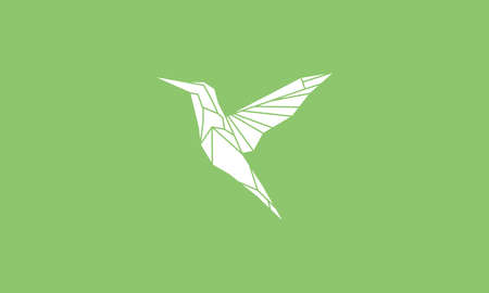 geometric hummingbird fly logo symbol vector design illustrationのイラスト素材