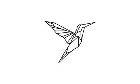 geometric lines bird hummingbird logo vector symbol icon design graphic illustrationのイラスト素材